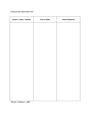 Communication Observation Form