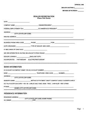 Dealer Registration Form