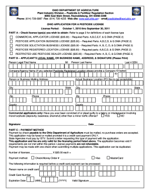 Ohio Pesticide License Application