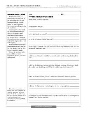 Job Interview Preparation Form
