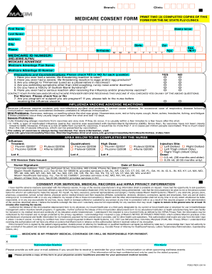Medicare Influenza Vaccine Consent Form