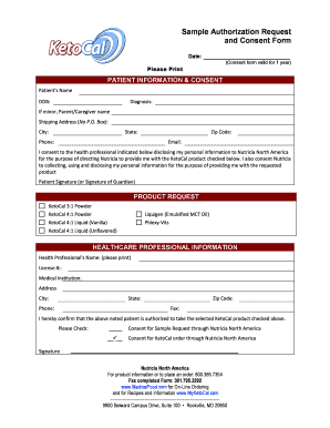 Patient Authorization Request and Consent Form