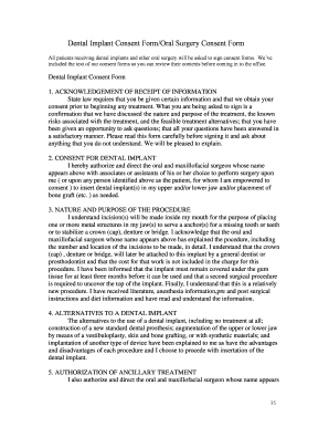 Dental Implant Consent Form