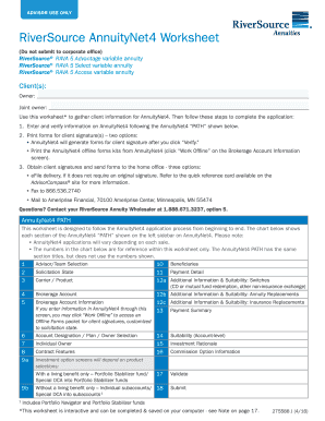 RiverSource AnnuityNet4 Worksheet