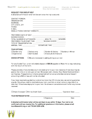 Group Visit Request Form