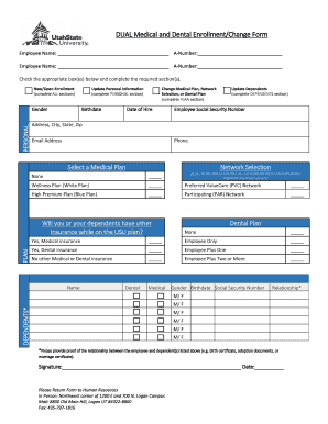 Dual Medical and Dental Enrollment Form