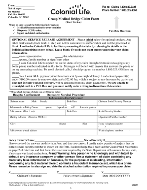 Group Medical Bridge Claim Form