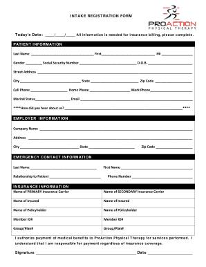 Intake Registration Form