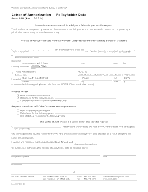 Letter of bAuthorizationb Policyholder Data