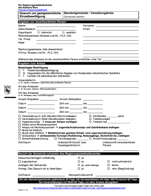 Gesuch um gastgewerbliche Einzelbewilligung