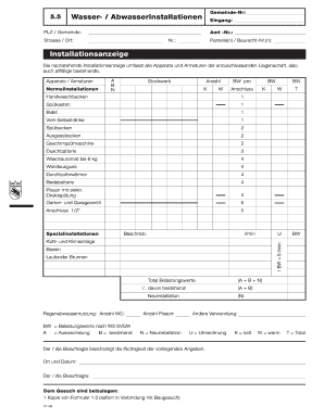 Installationsanzeige