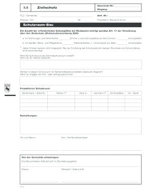 Formular 3.5 Zivilschutz (Schutzraum-Bau)