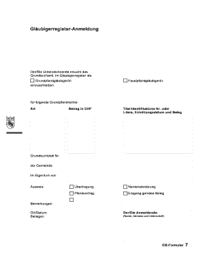 Gläubigerregister-Anmeldung