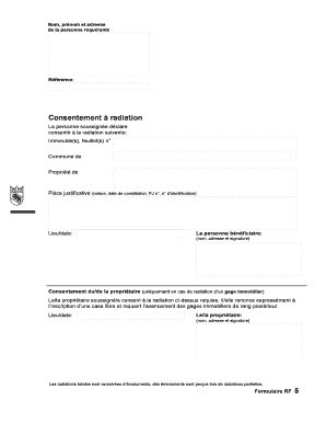 Consentement à radiation