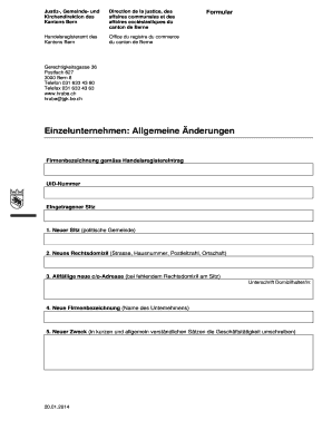 Formulaire de modification d'entreprise individuelle
