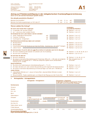 Antrag auf Prämienverbilligung in der obligatorischen Krankenpflegeversicherung