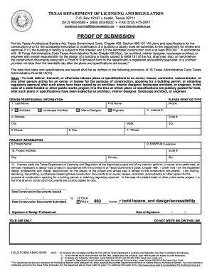 Texas Proof of Submission Form