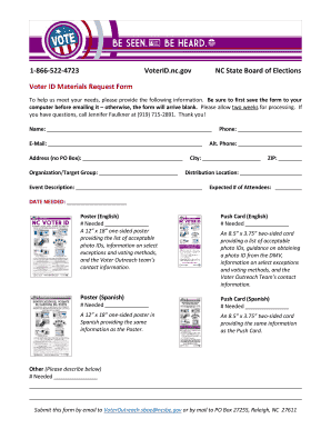 Voter ID Materials Request Form
