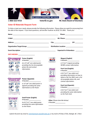 Voter ID Materials Request Form