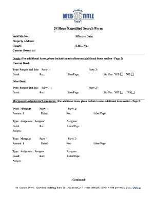 24 Hour Expedited Search Form