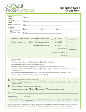 Fucoidan Force Order Form
