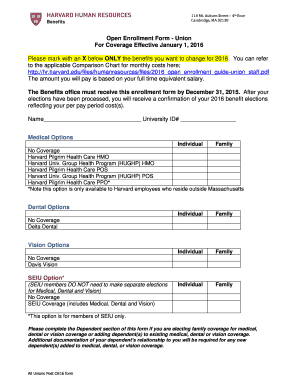 Open Enrollment Form - Union