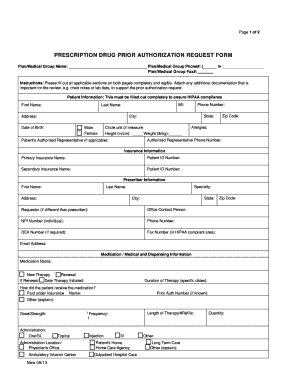Prescription Drug Prior Authorization Request Form