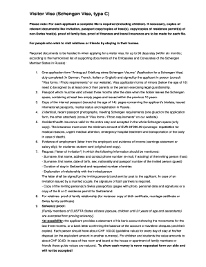 Schengen Visa Application Form