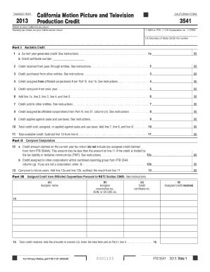 California Motion Picture and Television Production Credit Form