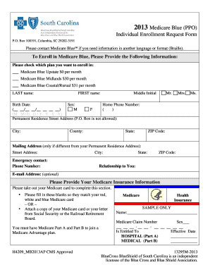 Medicare Blue Enrollment Request Form