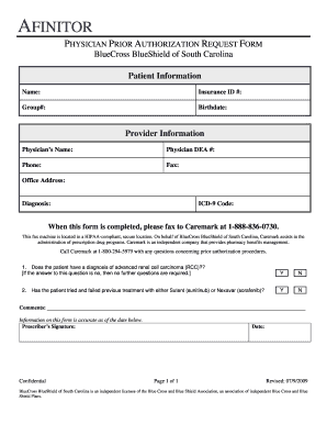 Physician Prior Authorization Request Form