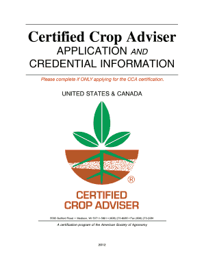 Certified Crop Adviser Application Form
