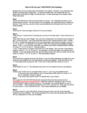 1040 NR-EZ Tax Treaty Form