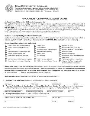 Texas Individual Agent License Application