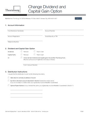 Thornburg Dividend and Capital Gain Option Form