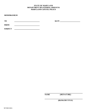 Maryland Capitol Police Memorandum