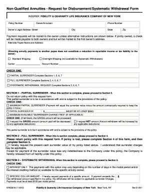 Non-Qualified Annuities Disbursement Form