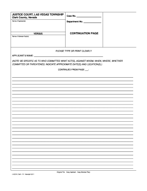 Nevada Justice Court Continuation Page
