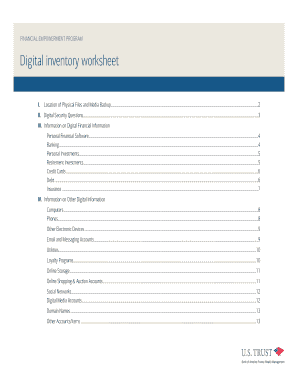 Financial Empowerment Digital Inventory Worksheet