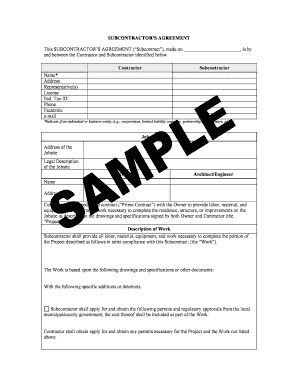 Subcontractor Agreement