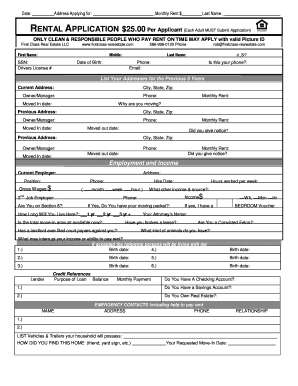 Rental Application Form