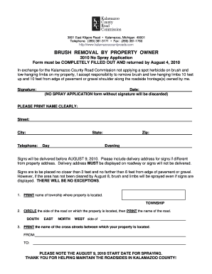 Michigan Brush Removal Agreement