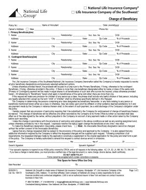 Change of Beneficiary Form
