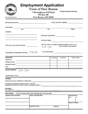 Employment Application Form