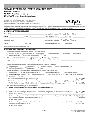 Suitability Profile for Deferred Annuities