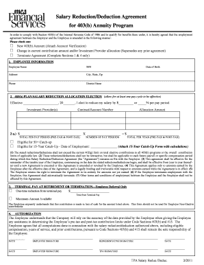 403(b) Salary Reduction Agreement