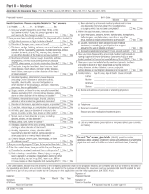 Ameritas Life Insurance Medical Application Form