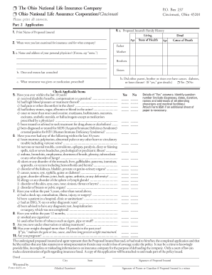Ohio National Life Insurance Application Form