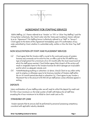 Staffing Services Agreement