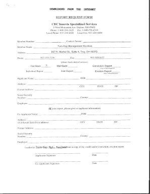 CBC Innovis Report Request Form